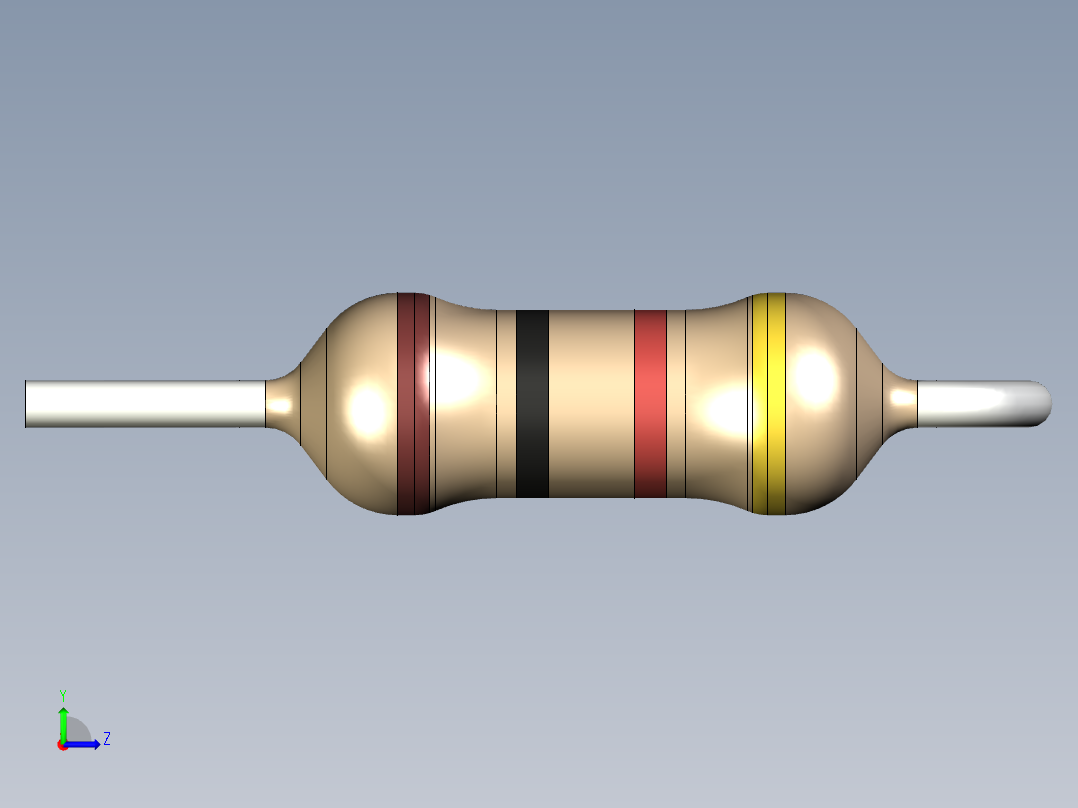 无源元件封装-RES-0.25W-V-CF左视图