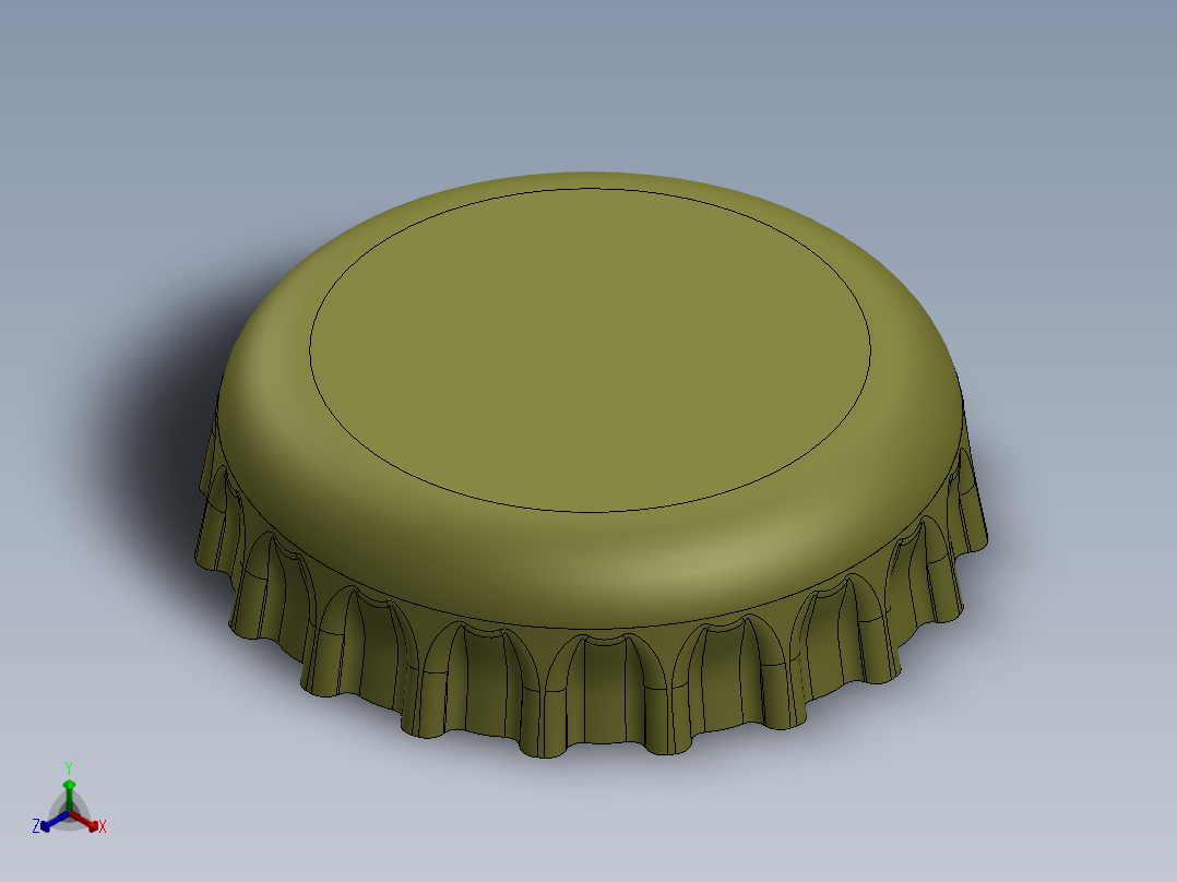 瓶盖、盖子(21)正等轴测图