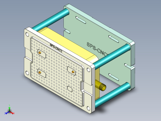 SPS-笔记本CNC工装夹具三维模型CNC2-0107正等轴测缩略图