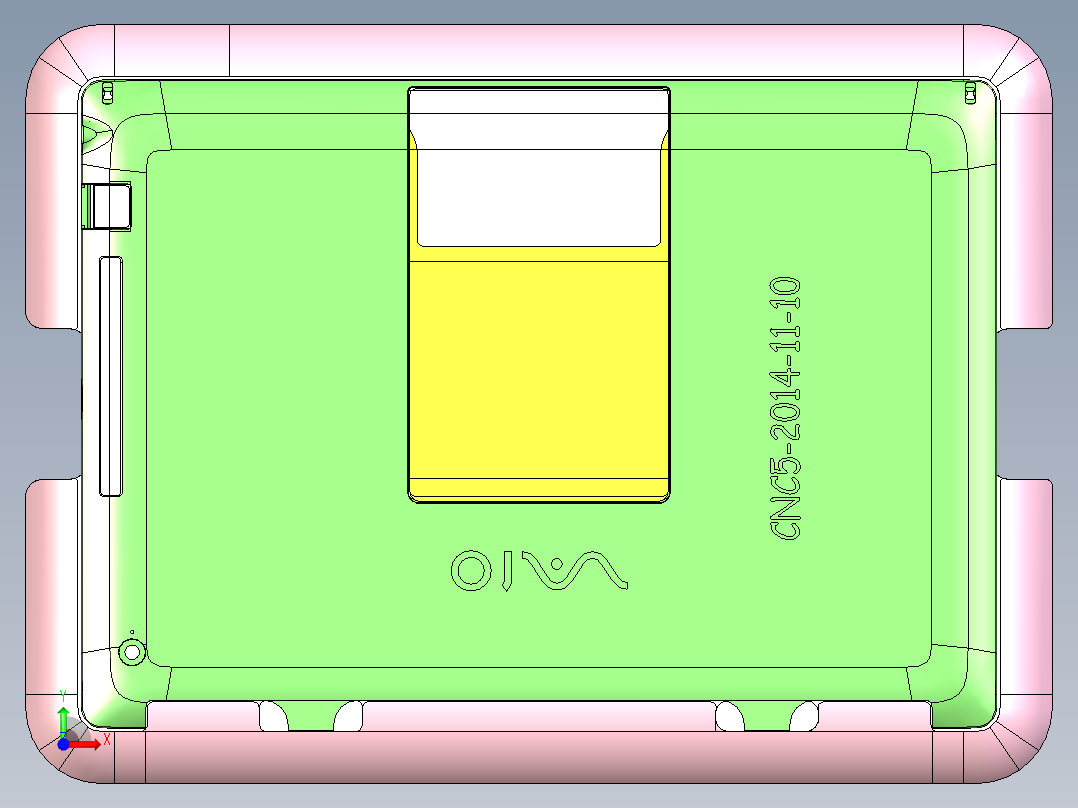 FONE-D笔记本CNC工装夹具三维模型-DAMO-0126前视图