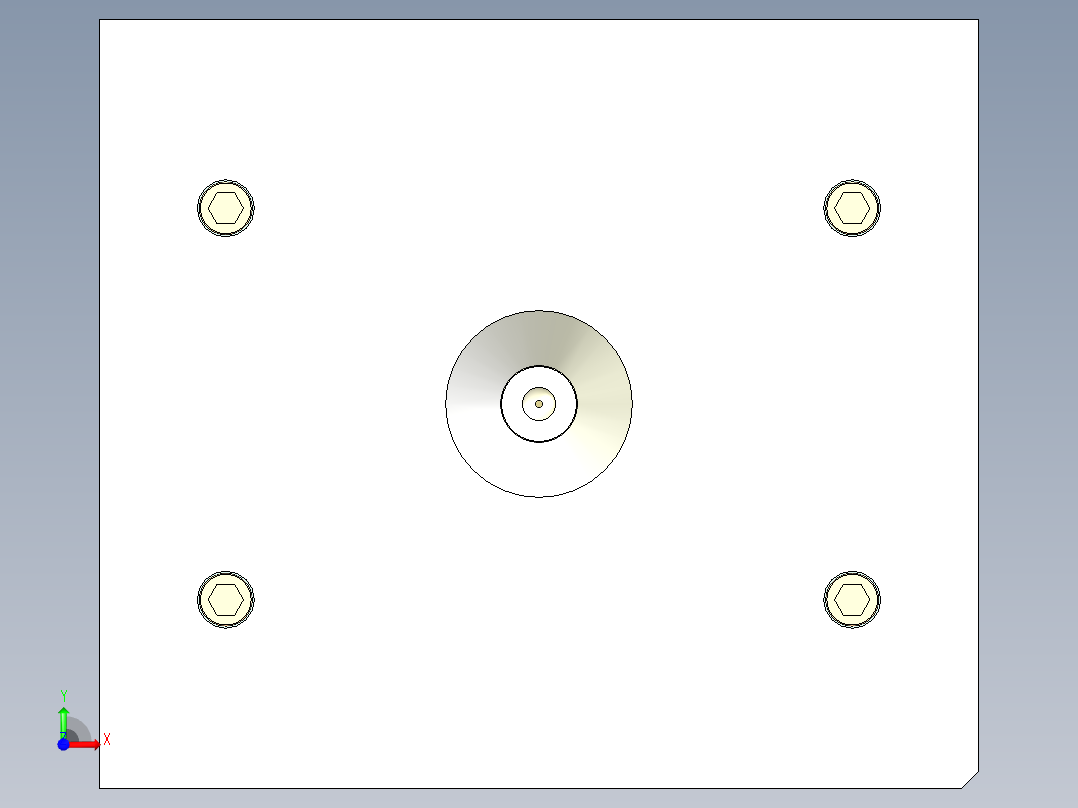 吸顶灯底座(两板模）前视图