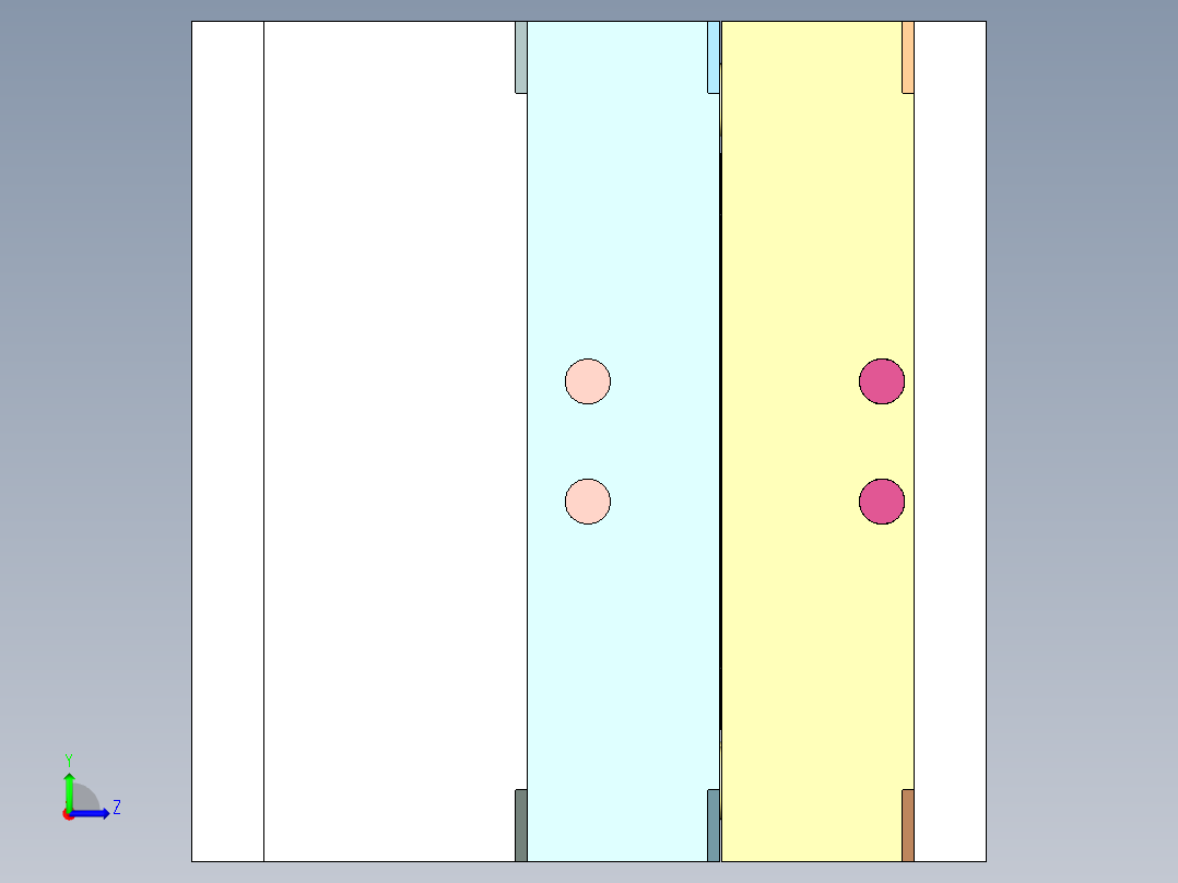 吸顶灯底座(两板模）左视图
