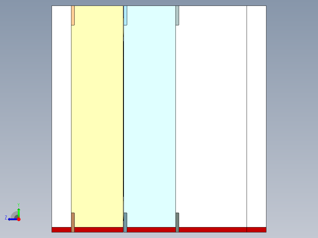 吸顶灯底座(两板模）右视图