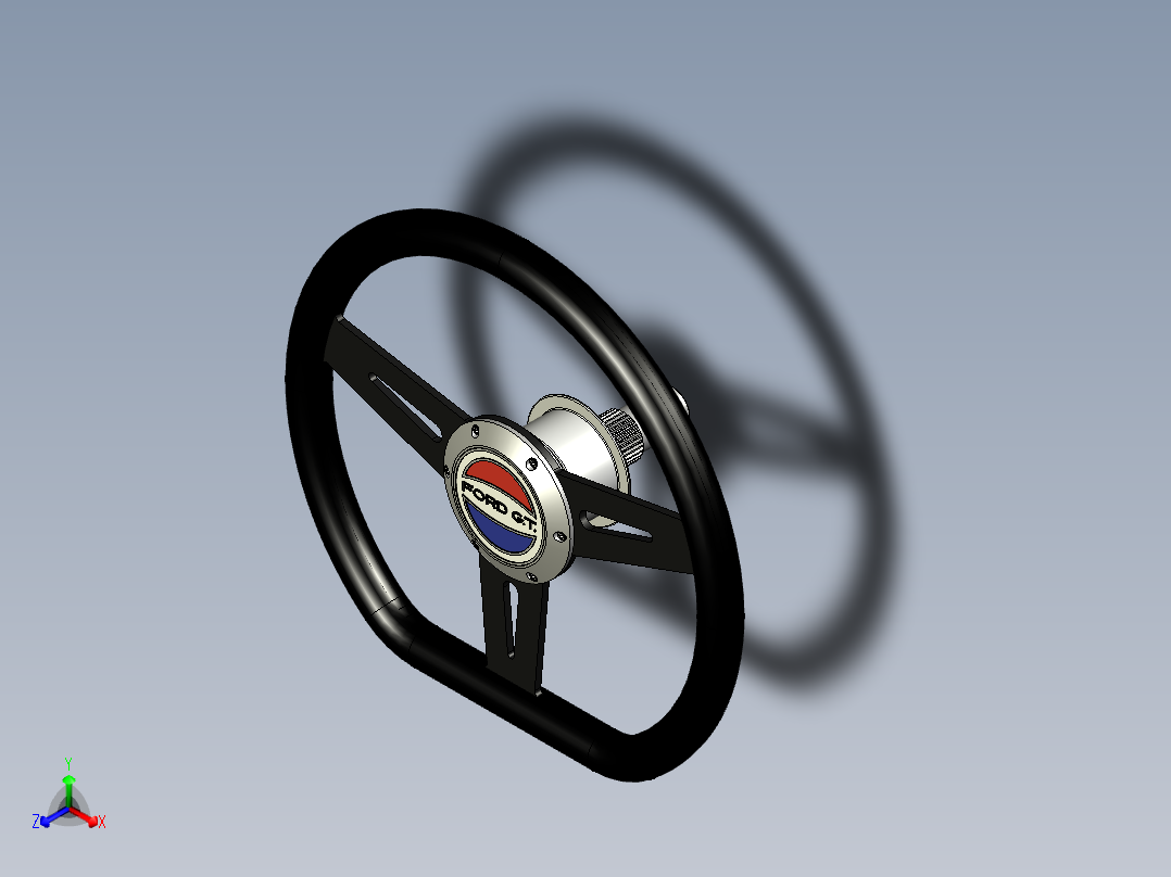 带 RCR 的 GT40 方向盘正等轴测图