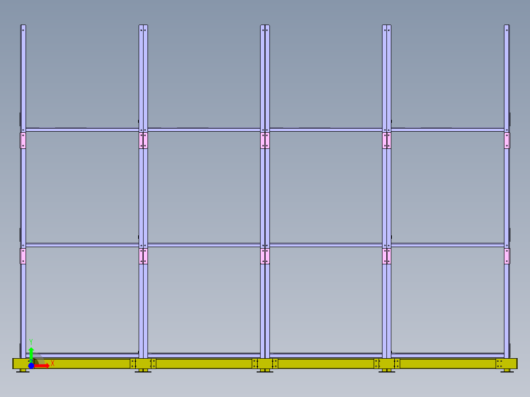 货架、仓库货架前视图