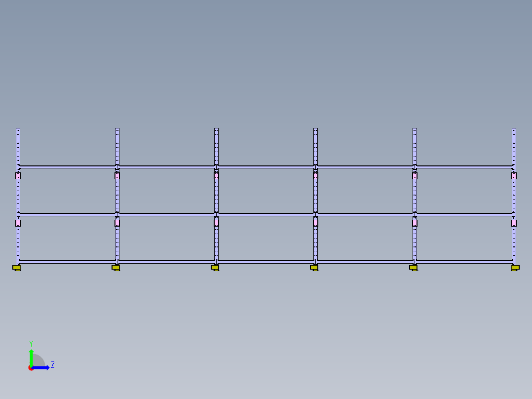 货架、仓库货架左视图