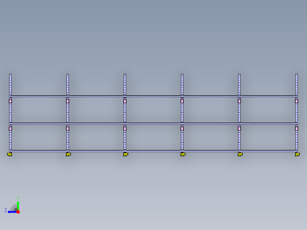 货架、仓库货架右视图