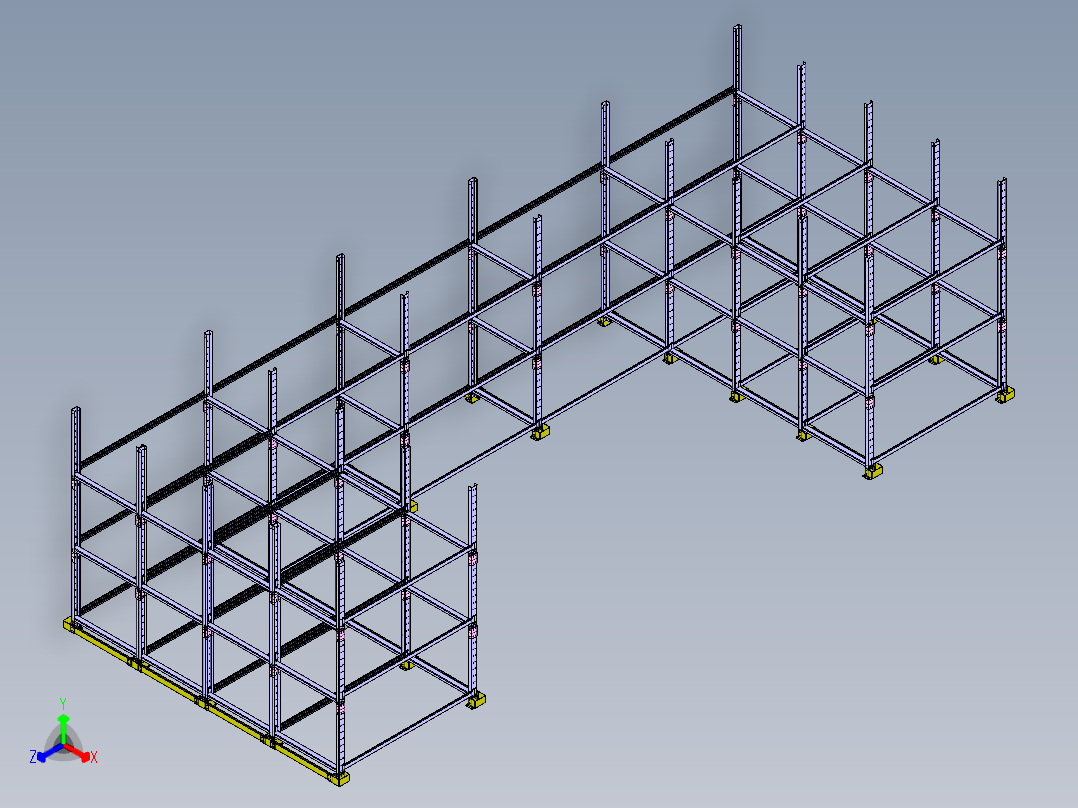 货架、仓库货架正等轴测图