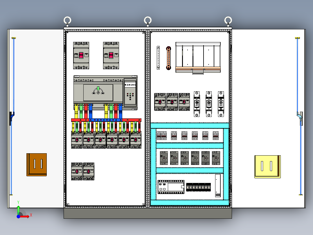 双电源刀开关plc控制柜前视图