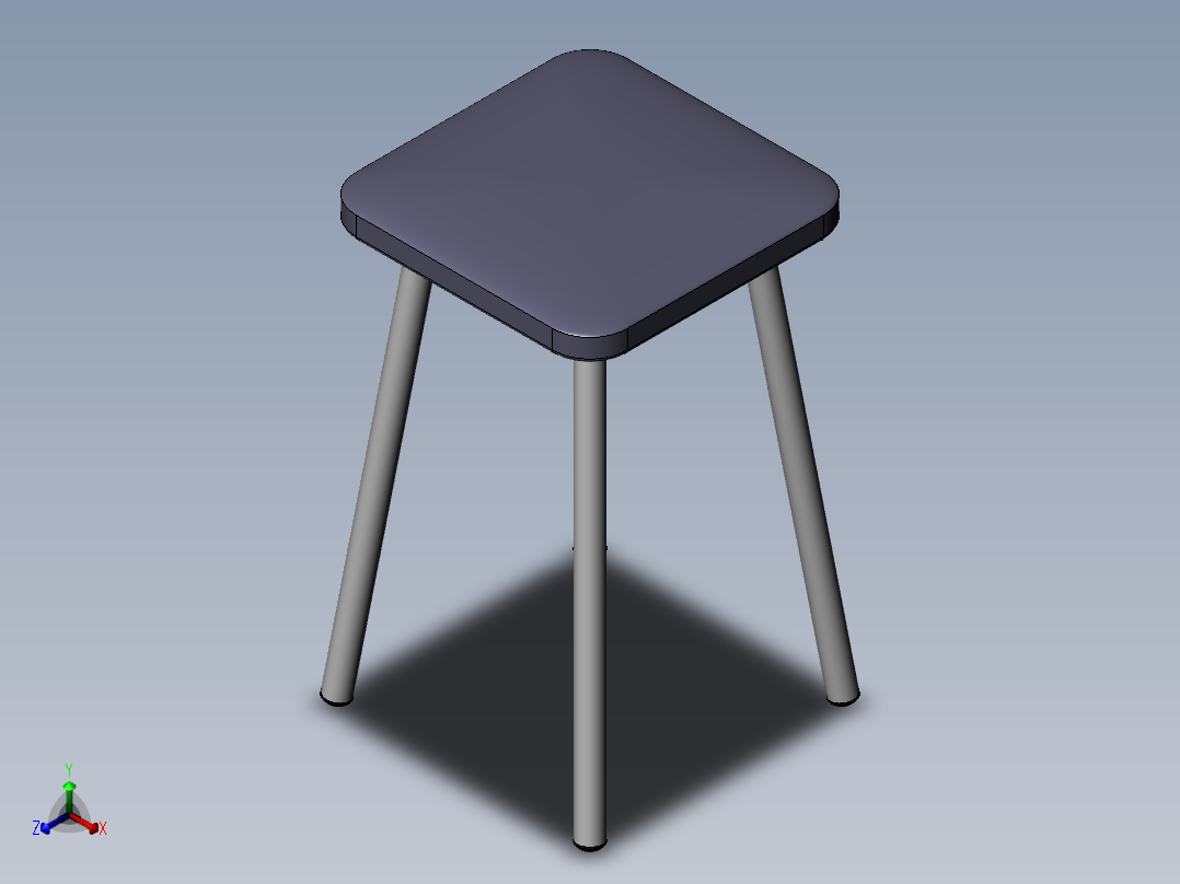 凳子正等轴测图