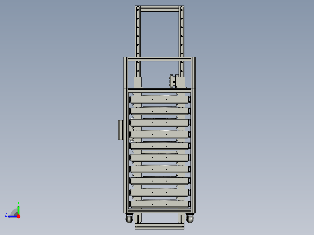 电动控制自动装卸货架右视图