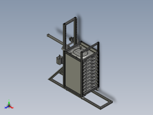 电动控制自动装卸货架正等轴测缩略图