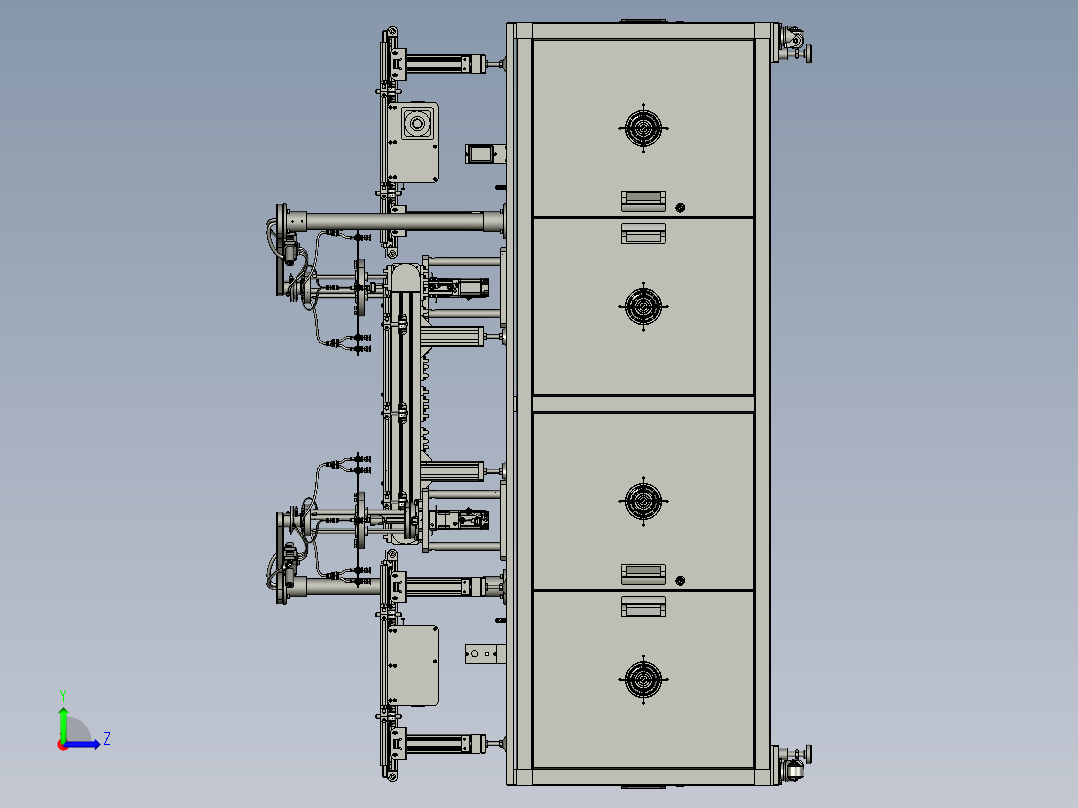 回转体转运机械手左视图