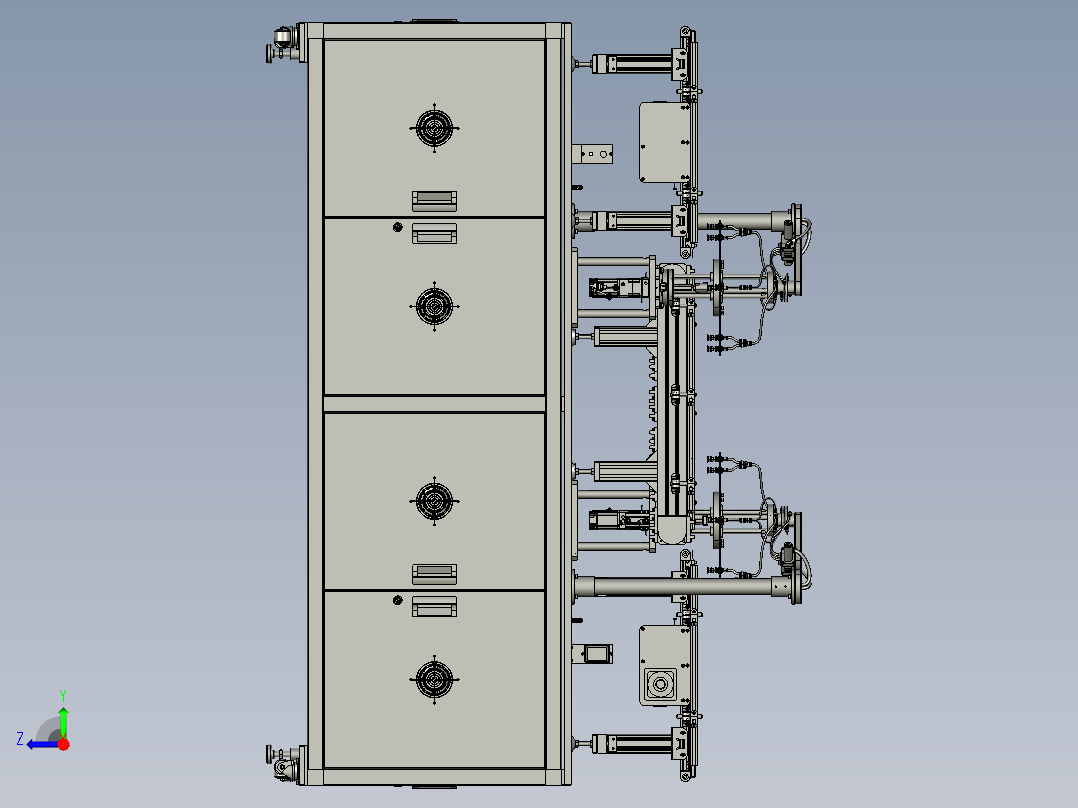 回转体转运机械手右视图