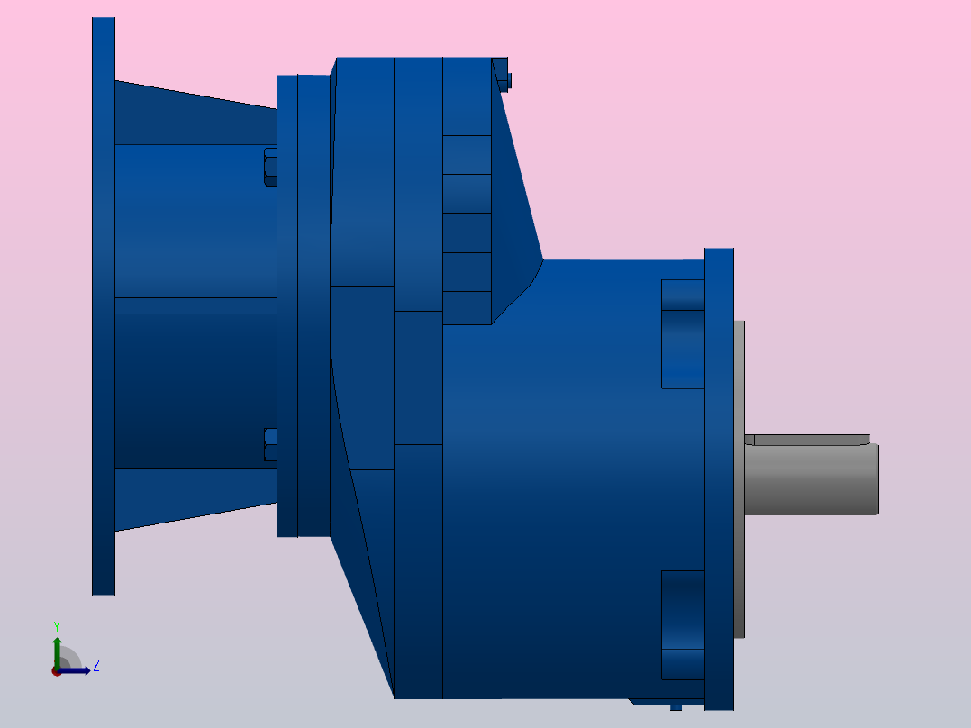 RXF67ZP斜齿轮减速机RXF67-1.6-M1-P80-Φ160左视图