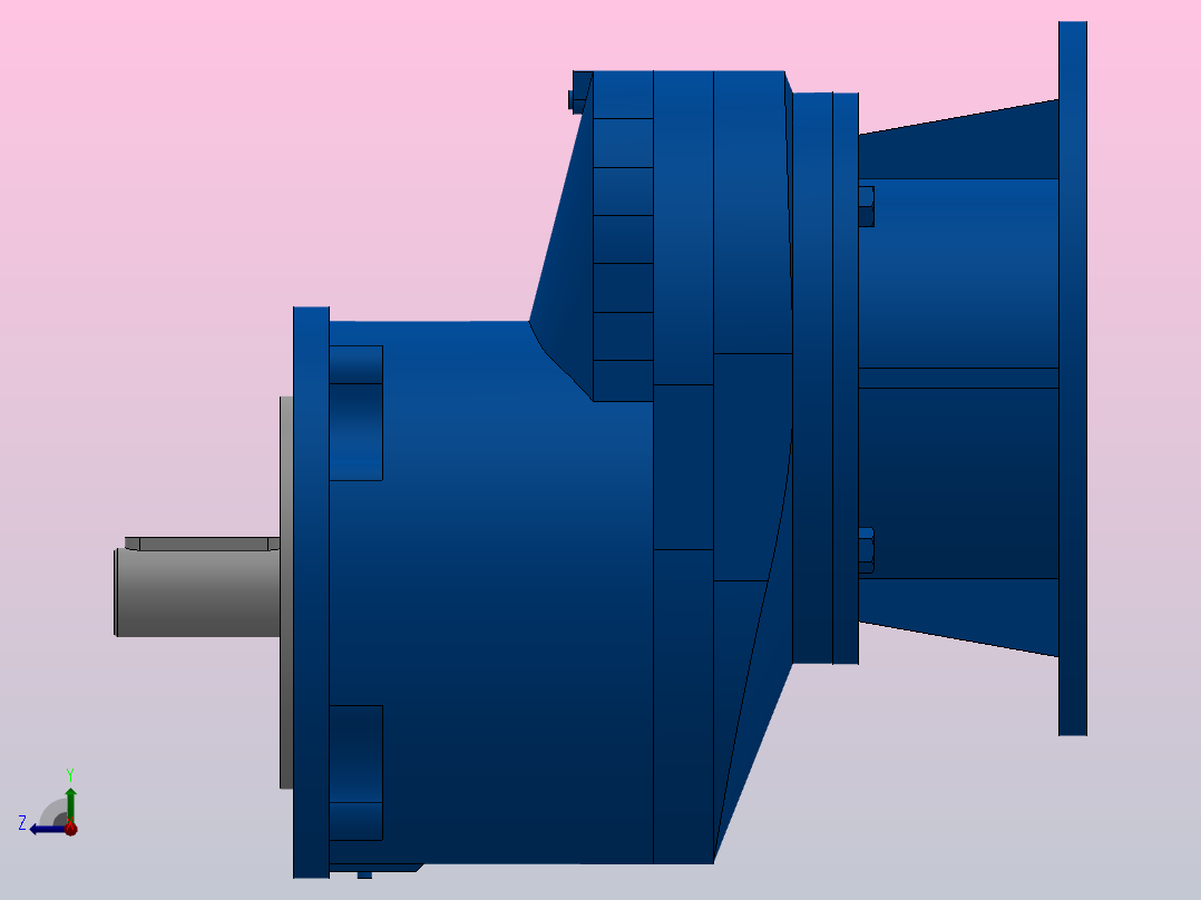 RXF67ZP斜齿轮减速机RXF67-1.6-M1-P80-Φ160右视图