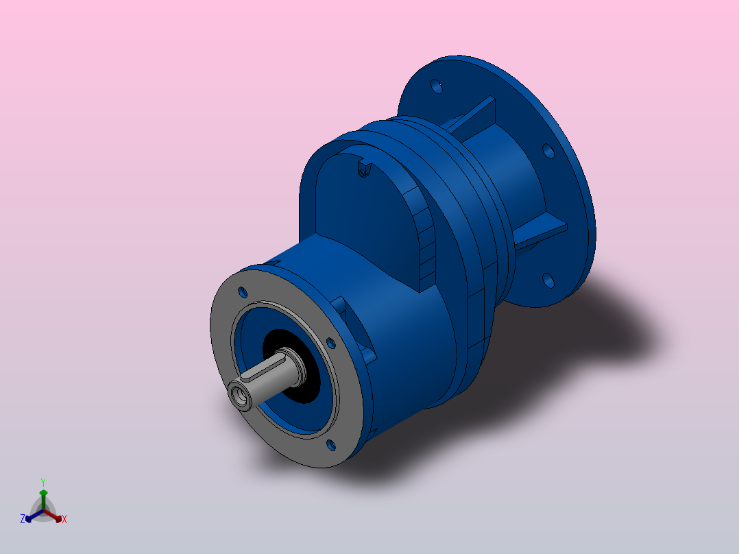 RXF67ZP斜齿轮减速机RXF67-1.6-M1-P80-Φ160正等轴测图