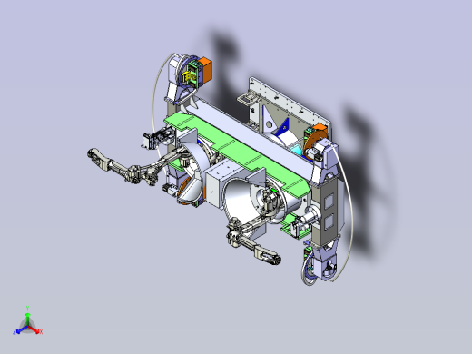 一款三轴水平回转变位机3D模型