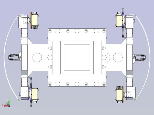 一款三轴水平回转变位机3D模型后视缩略图