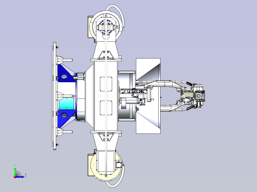 一款三轴水平回转变位机3D模型左视缩略图