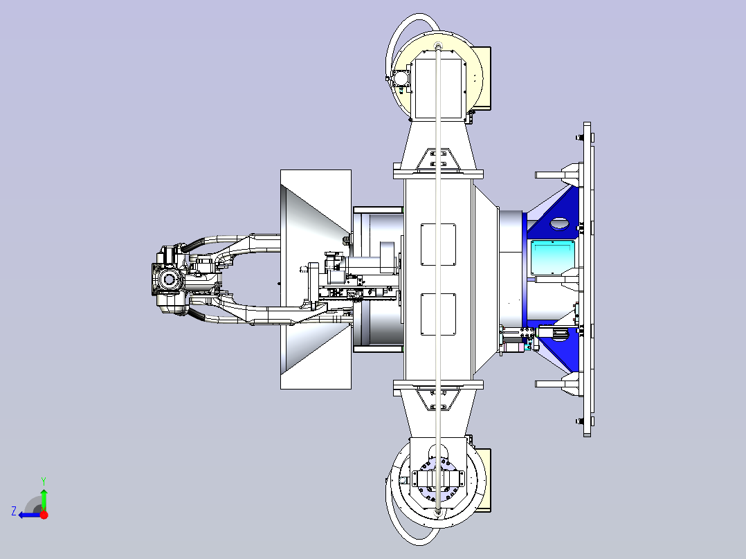 一款三轴水平回转变位机3D模型右视图
