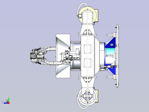 一款三轴水平回转变位机3D模型右视缩略图