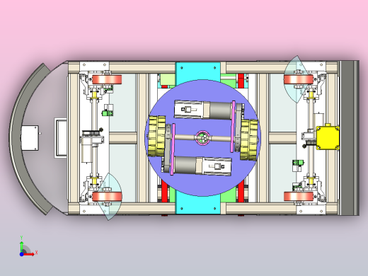 底盘结构详细的AGV小车3D图纸前视缩略图