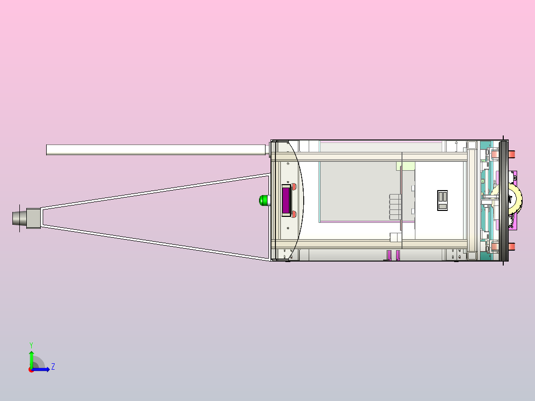 底盘结构详细的AGV小车3D图纸左视图