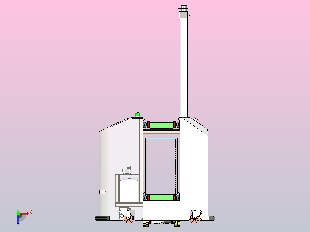 底盘结构详细的AGV小车3D图纸俯视图