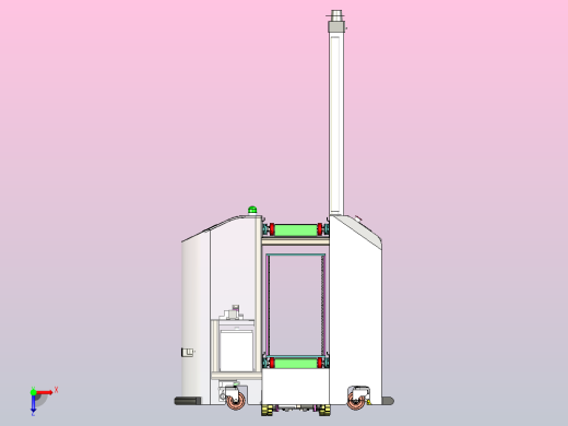底盘结构详细的AGV小车3D图纸俯视缩略图