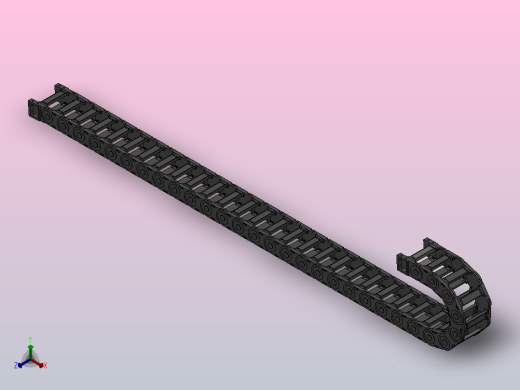 弯曲半径125内高45两侧打开型桥式拖链_DMD45BD-30-117-125R-30