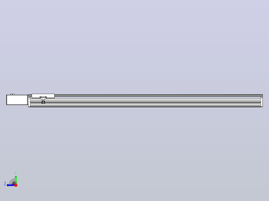 皮带直线轴半封闭可选导轨TPA-HNB-202D-140-L1700-MR-Y-P75-N3右视图