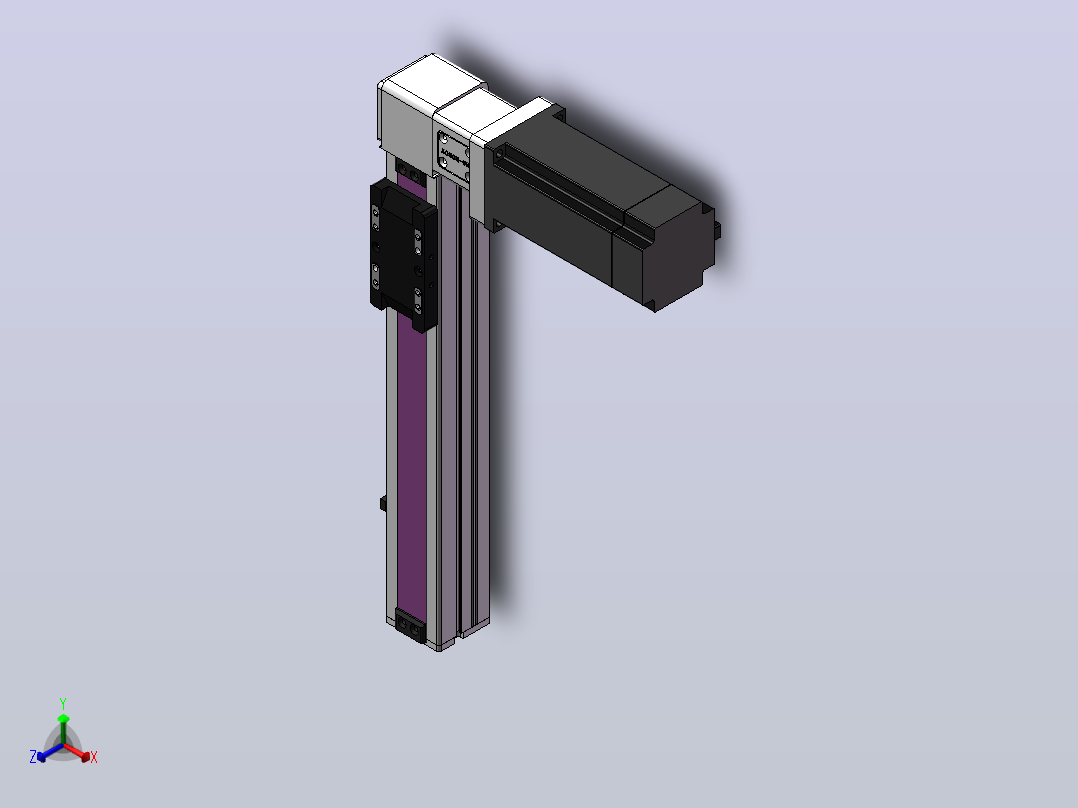 DMB45-RTCR同步带模组直线模组（电机右折带电机座）[DMB45-L66S300-DT100-C2U-RTCR]正等轴测图