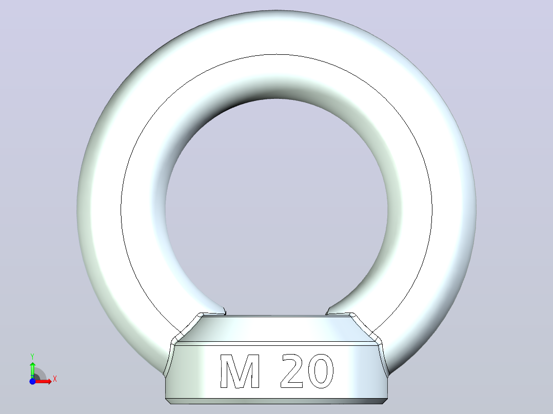 吊环螺栓内螺纹M 20(吊环螺母)前视图