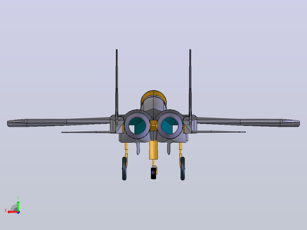 F15战斗机后视图
