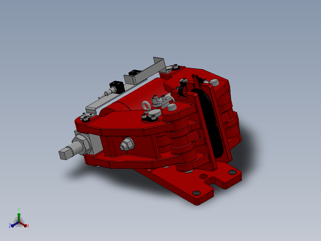 SBD-A安全制动器_SBD250-A-1000×36ⅡRL.WL.CL正等轴测图