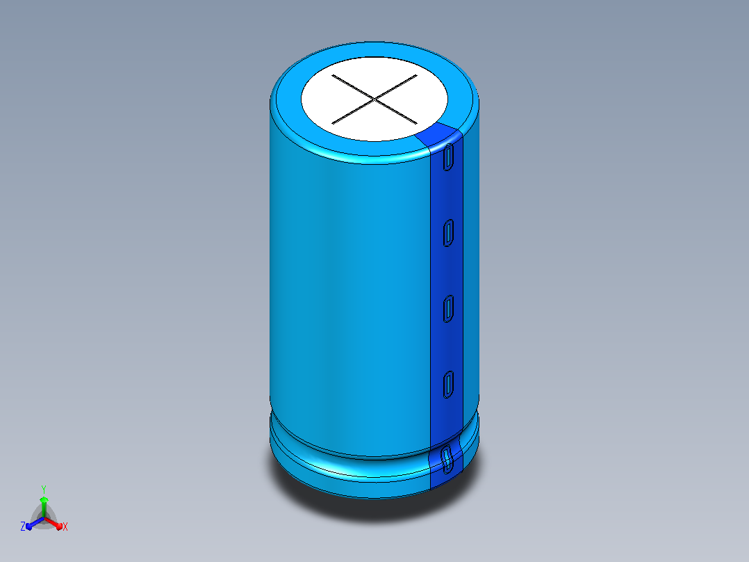 30 x60蓝色BLUE1底片电解电容器正等轴测图