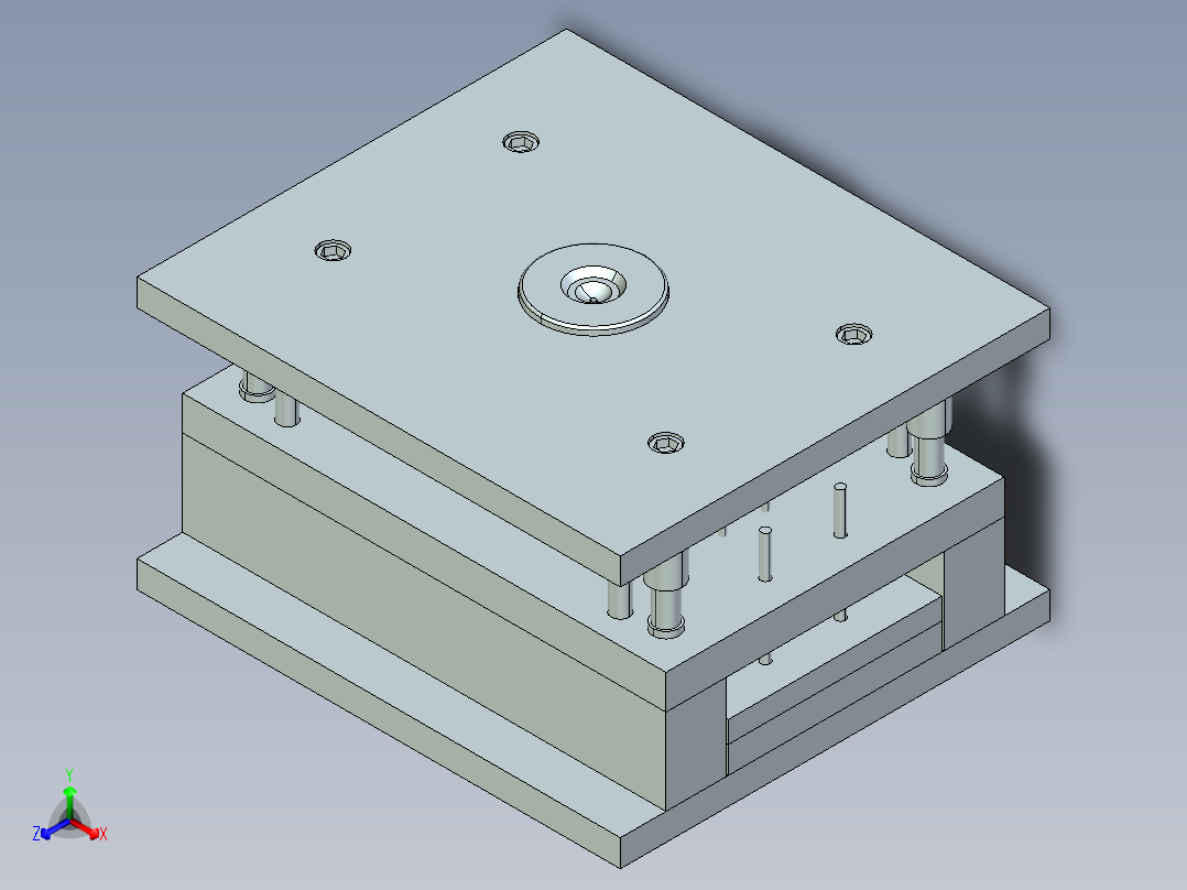 基于PROE的模具设计（附PROE零件图，操作录像）正等轴测图
