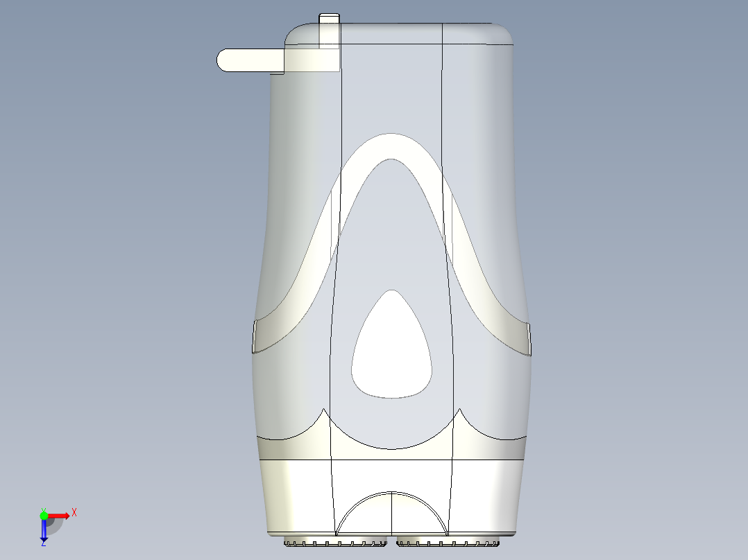男士剃须刀模型俯视图
