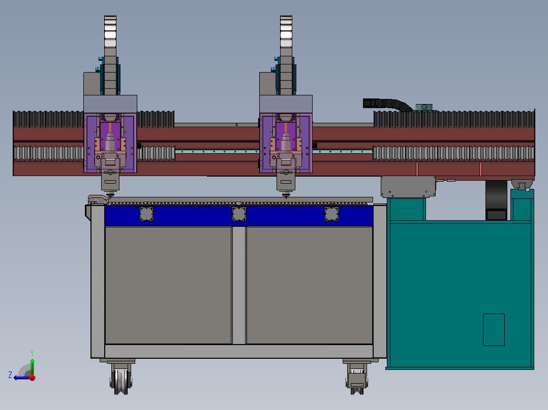 双切割头悬臂式激光机sw16可编辑右视图