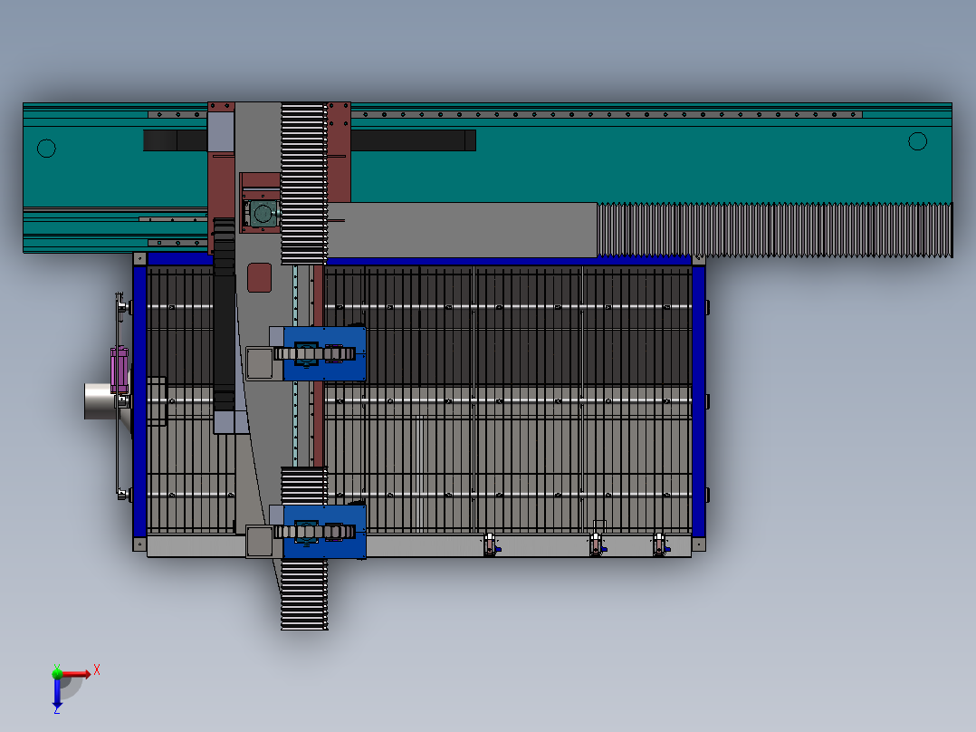 双切割头悬臂式激光机sw16可编辑俯视图