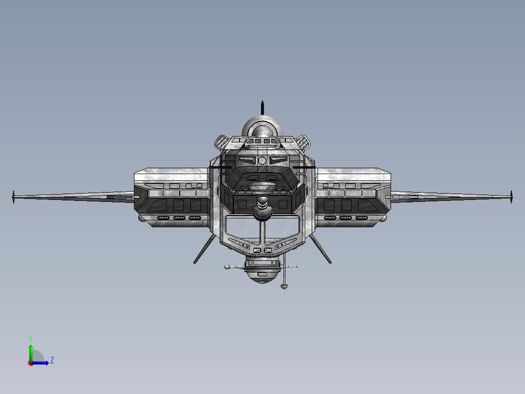 47--USS NCC-1250星际联邦宇宙飞船3D模型图纸左视图