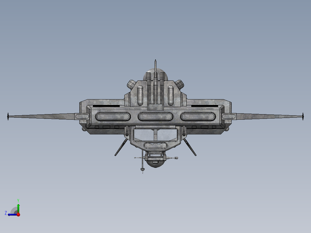 47--USS NCC-1250星际联邦宇宙飞船3D模型图纸右视图