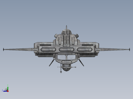 47--USS NCC-1250星际联邦宇宙飞船3D模型图纸右视缩略图