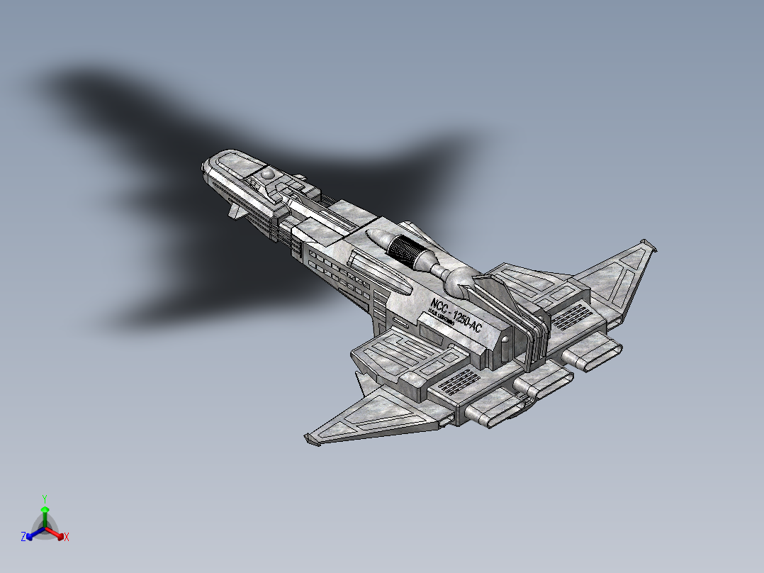 47--USS NCC-1250星际联邦宇宙飞船3D模型图纸正等轴测图