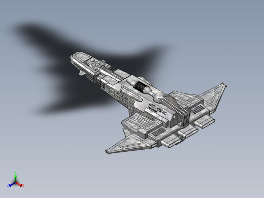 47--USS NCC-1250星际联邦宇宙飞船3D模型图纸正等轴测缩略图