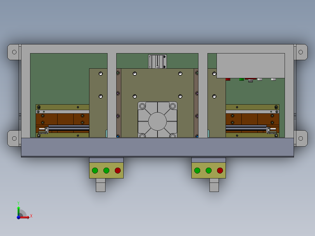 01月-车门密封条异形缺口冲切机（sw18可编辑+工程图+bom）前视图