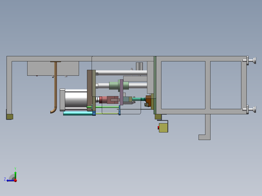 01月-车门密封条异形缺口冲切机（sw18可编辑+工程图+bom）右视图