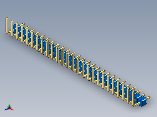 彩色公排针 100mil 2.54mm 系列-DS1022_blue_26p_100mil_TypeU_rev1.0