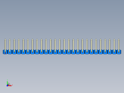 彩色公排针 100mil 2.54mm 系列-DS1022_blue_26p_100mil_TypeU_rev1.0前视缩略图